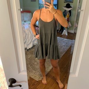 Gray tiered flowy dress